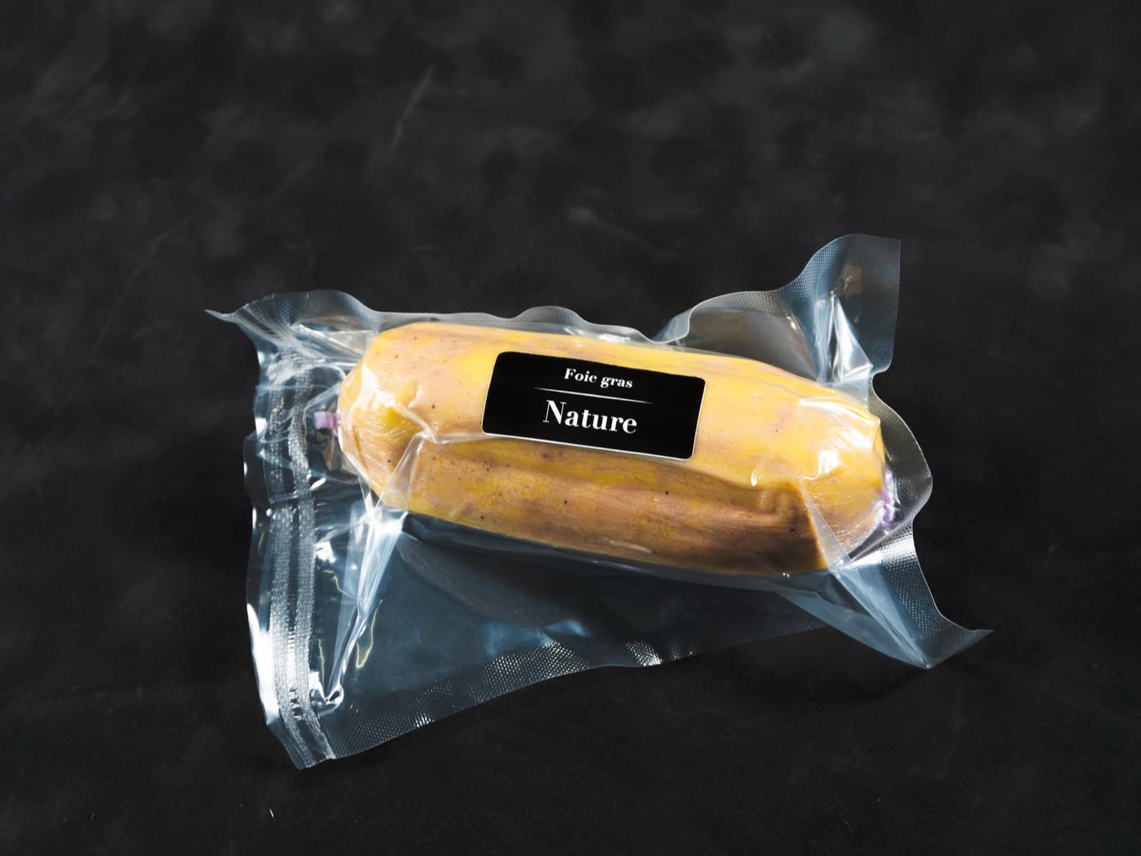 Lobe de foie gras de canard nature mi-cuit, sous vide, étiquette Le Goût